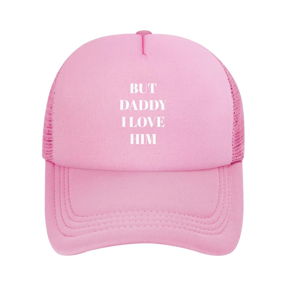 Wikjxiz But Daddy I Love Him Hat Mesh Baseball Cap Sports Running Pink Trucker Hat for Men Women Adjustable