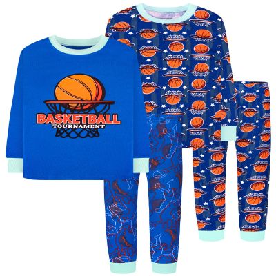 DAUGHTER QUEEN Boys Long Sleeve Pajamas Toddler Kids Pjs 5T Soft Cotton Pj Children Sleepwear Jammies Basketball Clothes Size 5 Year Old Small Loungewear Set Nightwear