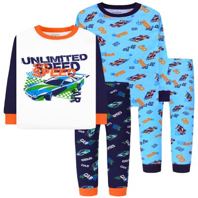 DAUGHTER QUEEN Boys Pajamas Size 8 Kids PJs 100% Organic Cotton Long Sleeve Pj Sets Children Cars Sleepwear Winter Jammies Sleep Clothes 8T 7-8 Years Old Medium