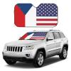 America Czech Friendship Flag Foldable Car Windshield Sunshade Blocks Heat and Sun Glare Uv Rays view 3