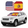 America Spain Friendship Flag Foldable Car Windshield Sunshade Blocks Heat and Sun Glare Uv Rays view 3