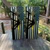 Pair of Waterproof Cornhole Board Wraps- Decals ONLY- Lineman Electricity - Laminated - Easy to Apply view 1