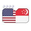 America Singapore Friendship Flag Foldable Car Windshield Sunshade Blocks Heat and Sun Glare Uv Rays view 1