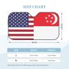 America Singapore Friendship Flag Foldable Car Windshield Sunshade Blocks Heat and Sun Glare Uv Rays view 2