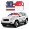 America Singapore Friendship Flag Foldable Car Windshield Sunshade Blocks Heat and Sun Glare Uv Rays view 3
