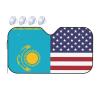 America Kazakhstan Friendship Flag Foldable Car Windshield Sunshade Blocks Heat and Sun Glare Uv Rays view 1