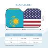 America Kazakhstan Friendship Flag Foldable Car Windshield Sunshade Blocks Heat and Sun Glare Uv Rays view 2