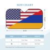 America Armenia Friendship Flag Foldable Car Windshield Sunshade Blocks Heat and Sun Glare Uv Rays view 2