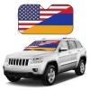 America Armenia Friendship Flag Foldable Car Windshield Sunshade Blocks Heat and Sun Glare Uv Rays view 3