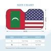 America Maldives Friendship Flag Foldable Car Windshield Sunshade Blocks Heat and Sun Glare Uv Rays view 2