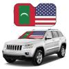 America Maldives Friendship Flag Foldable Car Windshield Sunshade Blocks Heat and Sun Glare Uv Rays view 3