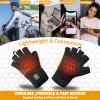 Kivdes Heated Gloves Fingerless for Women Man Rechargeable Electric Touchscreen Wearable Cold Winter Work Arthritis Pain Relief Hand Warmers Hot Compress Reusable (M) view 4