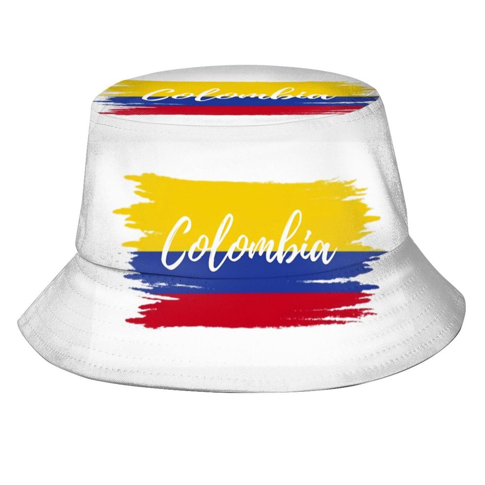 Cute Columbia Flag Bucket Hats Reversible Fisherman Cap Packable Sun Hat for Women Men