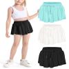Auranso Girls Flowy Shorts with Pocket 2-in-1 Athletic Running Butterfly Shorts 3Pack Black-Cream-Light Green 9-10 Years view 1