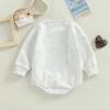 MERSARIPHY Baby Football Sweatshirt Romper Outfit Infant Girl Boy Funny Letter Long Sleeve Bodysuit Fall Winter Clothes (Y Gray, 0-3 Months) view 3