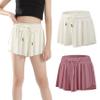 2 Pack Girls Athletic Flowy Shorts with Pockets Butterfly Running Active Workout Sports Elastic Waist Skorts for Kids 7-8Y Beige Pink view 1