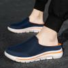 LLTMALL Men's Backless Mesh Walking Mules Shoes Comfort Slip on Garden Clog Slippers Blue/Orange 7.5 view 2