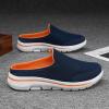 LLTMALL Men's Backless Mesh Walking Mules Shoes Comfort Slip on Garden Clog Slippers Blue/Orange 7.5 view 3