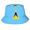 Cute St Lucia Flag Bucket Hats Reversible Fisherman Cap Packable Sun Hat for Women Men view 1