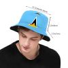 Cute St Lucia Flag Bucket Hats Reversible Fisherman Cap Packable Sun Hat for Women Men view 3