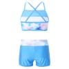 Alvivi Kids Girls Two Pieces Sports Dance Outfit Crop Tops Bra with Shorts Set Gymnastics Athletic Leotard Swimwear Sea Sky Pink 10-12 Years view 2