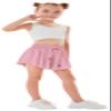 2 Pack Girls Athletic Flowy Shorts with Pockets Butterfly Running Active Workout Sports Elastic Waist Skorts for Kids 9-10Y Baby Pink Deep Rose Red view 2