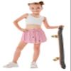 2 Pack Girls Athletic Flowy Shorts with Pockets Butterfly Running Active Workout Sports Elastic Waist Skorts for Kids 9-10Y Baby Pink Deep Rose Red view 3