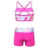 Alvivi Kids Girls Two Pieces Sports Dance Outfit Crop Tops Bra with Shorts Set Gymnastics Athletic Leotard Swimwear Colorful Fish Scales 8-10 Years view 2