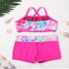 Alvivi Kids Girls Two Pieces Sports Dance Outfit Crop Tops Bra with Shorts Set Gymnastics Athletic Leotard Swimwear Colorful Fish Scales 8-10 Years view 3