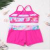 Alvivi Kids Girls Two Pieces Sports Dance Outfit Crop Tops Bra with Shorts Set Gymnastics Athletic Leotard Swimwear Colorful Fish Scales 8-10 Years view 4