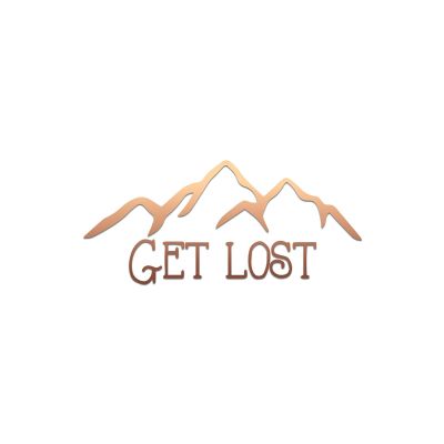 Get Lost Mountains Vinyl Decal Notebook Car Laptop 5.5" x 2.5" (Copper)