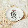 Birth Flower Jewelry Dish, Personalized Gift for Her, Gift for Mom, Bridesmaid Gift, Engagement Gift, Birthday Gifts for Women, Trinket Dish, Minimalist January Carnation Jewelry Holder view 4