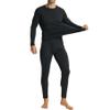 LNFINTDO Thermal Underwear for Men Long Johns Fleece Lined Long Underwear Winter Warm BaseLayer Top Pants for Cold Weather Black view 2