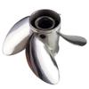 Xspeed Stainless Steel 4 Blades Outboard Propeller with Interchangeable Hub Kits for 4-3/4" Gearcase Tohatsu 115-250hp 115hp and up Engines,15 Spline Tooth,RH/LH(15 1/4x24) view 2