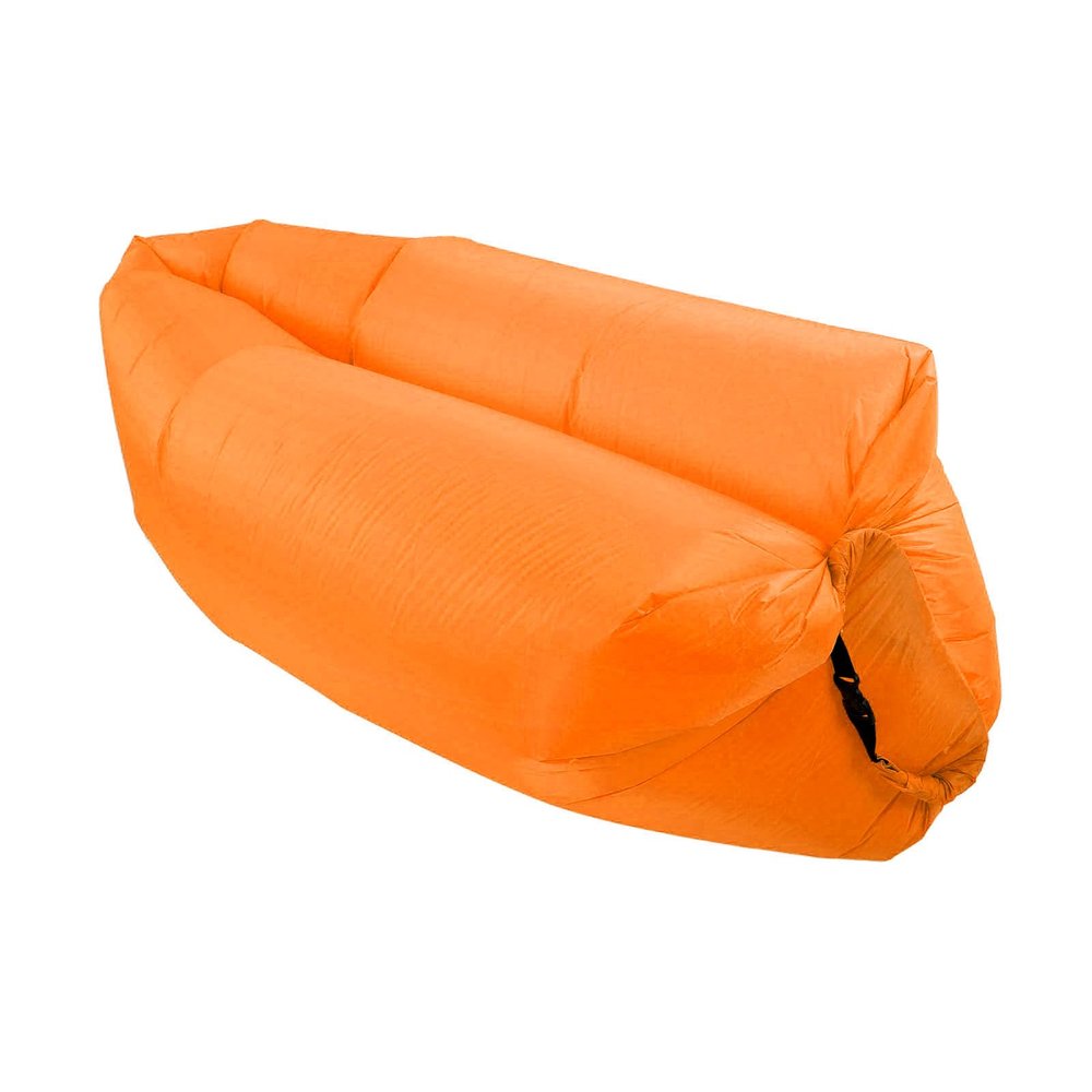 HEITIGN Portable Inflatable Couch Inflatable Lounger Air Sofa Portable Foldable Comfortable Inflatable Couch with Storage Bag for Outdoor Camping Black (Orange)