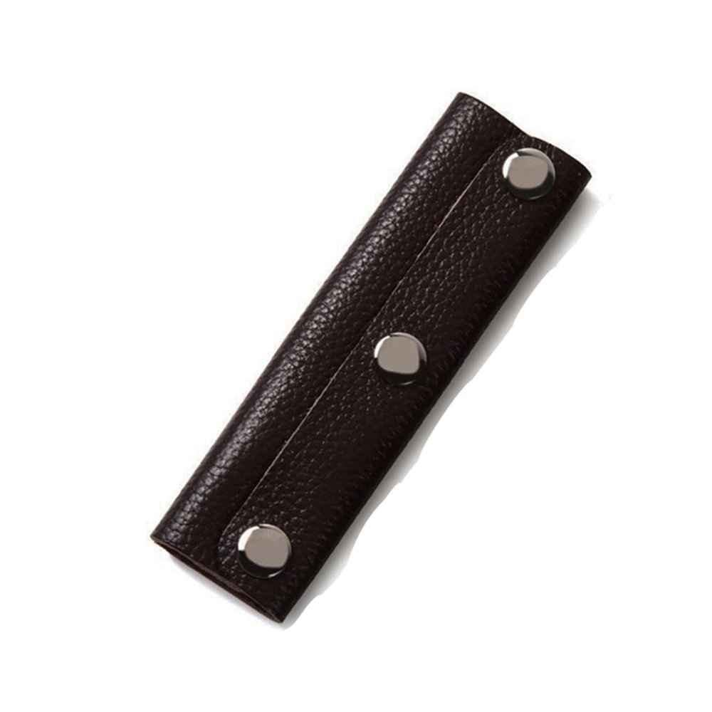 DAMAJI Handbag Handle Leather Wrap Cover, Luggage Bag Grip Protector with Clasp, Soft Strap Pad for Shopping Bag Travel Bag (Black)