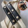 DAMAJI Handbag Handle Leather Wrap Cover, Luggage Bag Grip Protector with Clasp, Soft Strap Pad for Shopping Bag Travel Bag (Black) view 4