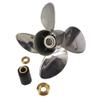 Xspeed Stainless Steel 4 Blades Outboard Propeller with Interchangeable Hub Kits for 4-3/4" Gearcase Tohatsu 115-250hp 115hp and up Engines,15 Spline Tooth,RH/LH(14x21 LH) view 1