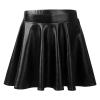 Alvivi Kids Girls Metallic Shinny Skirts Pleated Dance Athletic Skater Skorts Mini Skirt High Waist Skort Black 10 Years view 1
