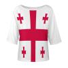 Adugen Origei Georgia Flag Mid Sleeve Straight Neck T-Shirt Women's Tops Casual Shirts Summer Blouses Popular Short Sleeve Shirt M view 4
