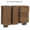 Double 9mm MOLLE Magazine Pouch 5.56 Mag Pouch Set with Quick Release Insert Clip for Tactical Vest (tan) view 2
