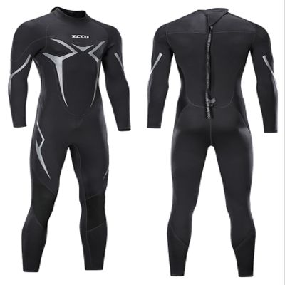 clhjinruoliu 3MM Neoprene Wetsuit Men's Warm Super Elastic Cold-Proof Full Body Wetsuit Swimming Snorkeling Diving Surfing Suit,XL