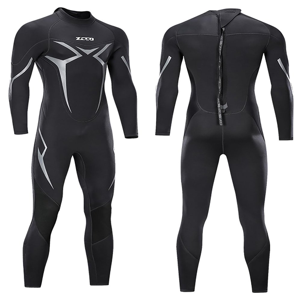 clhjinruoliu 3MM Neoprene Wetsuit Men's Warm Super Elastic Cold-Proof Full Body Wetsuit Swimming Snorkeling Diving Surfing Suit,XL