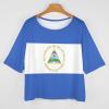 Adugen Origei Nicaragua Flag Mid Sleeve Straight Neck T-Shirt Women's Tops Casual Shirts Summer Blouses Popular Short Sleeve Shirt M view 3