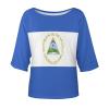 Adugen Origei Nicaragua Flag Mid Sleeve Straight Neck T-Shirt Women's Tops Casual Shirts Summer Blouses Popular Short Sleeve Shirt M view 4