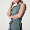 JEsilunmaMY Sleeveless Tie Waist Tank Rompers for Women Casual Crewneck Wide Leg Pants Jumpsuits Solid Color Summer Playsuit (Blue2,Large) view 3
