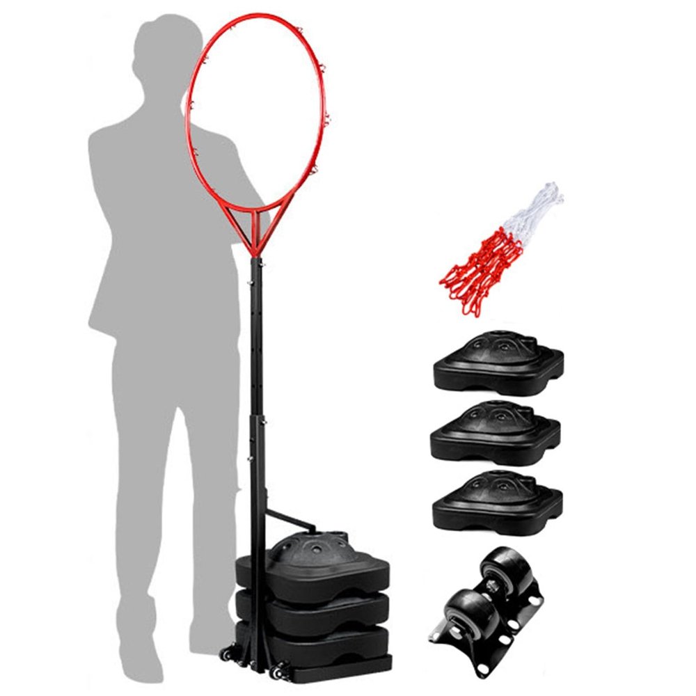 LXLZYXSF Basketball Passing Training Hoop with Water Injection Base, Adjustable Height Floor-Standing Precision Passing Stand, Sports Equipment (Size : 140-180cm(55-70.8inch))