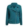 Cdiecer Solid Fitted Slim Coat Faux Suede Jacket Women Lightweight Classic Moto Jacket Casual Short Coat Outwear Solid Long Sleeve Faux Suede Zipped Notch Collar Moto Biker Jacket Suede Jacket view 4