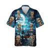228CLOSET Men's Halloween Mummy Hawaiian Shirts - Haunted Cemetery Button Down Mens Hawaiian Shirts Set 56 Size M view 1