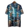 228CLOSET Men's Halloween Mummy Hawaiian Shirts - Haunted Cemetery Button Down Mens Hawaiian Shirts Set 56 Size M view 3